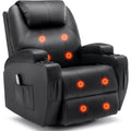 Recliner Chair, Rocking Chair with Massage and Heat, 360° Swivel Recliner Chairs for Adults, Rocker Manual Recliner