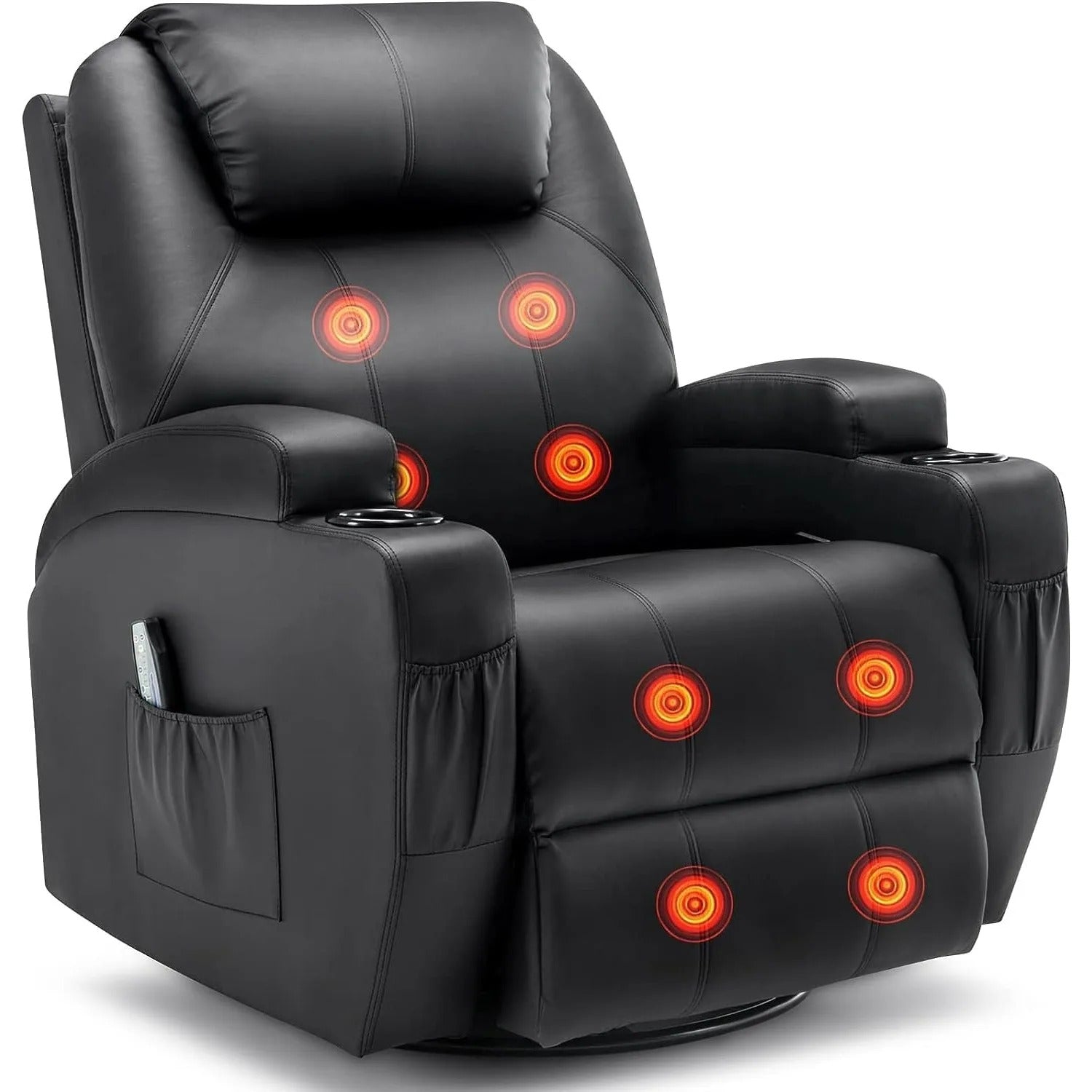 Recliner Chair, Rocking Chair with Massage and Heat, 360° Swivel Recliner Chairs for Adults, Rocker Manual Recliner