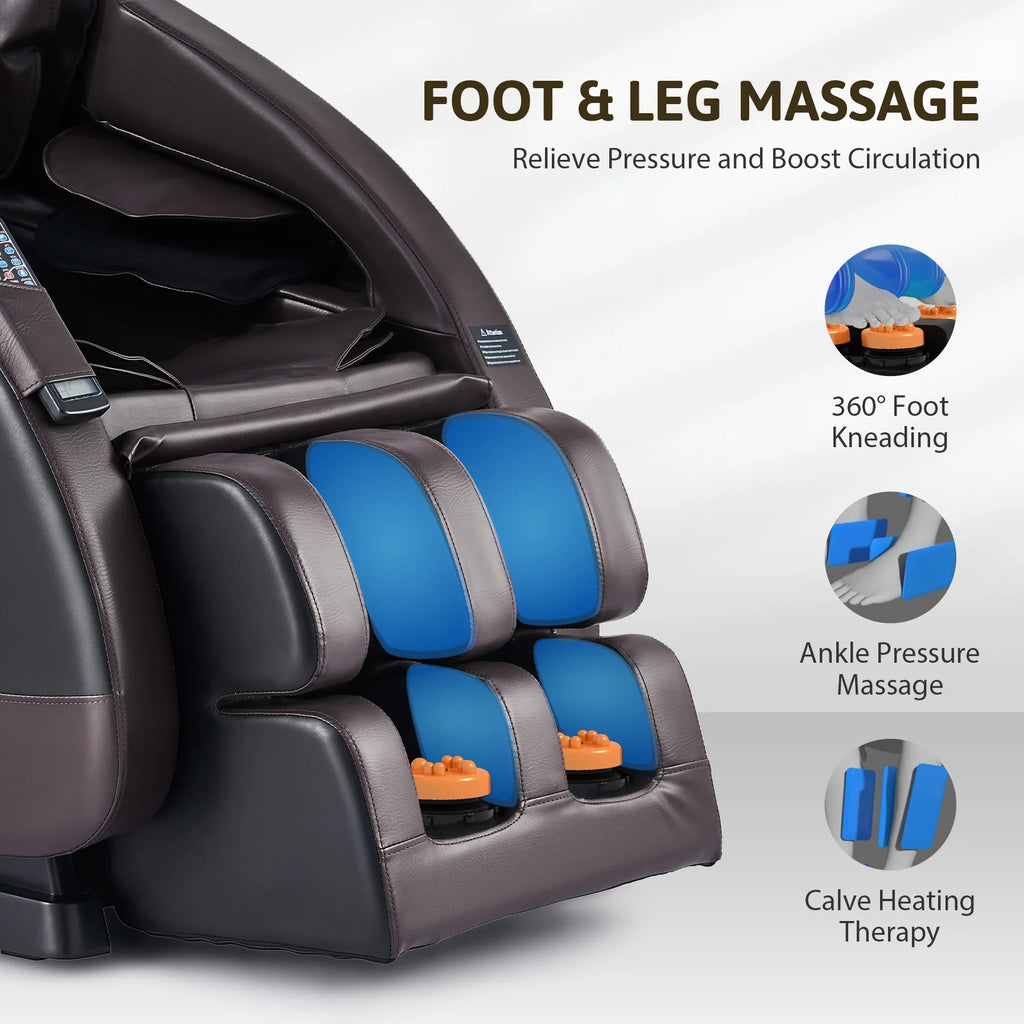 Massage Chair with SL Track 22 Nodes Foot Rollers and Heating Pads, Recliner Chair with Bluetooth Speakers, Neck Shoulder Back