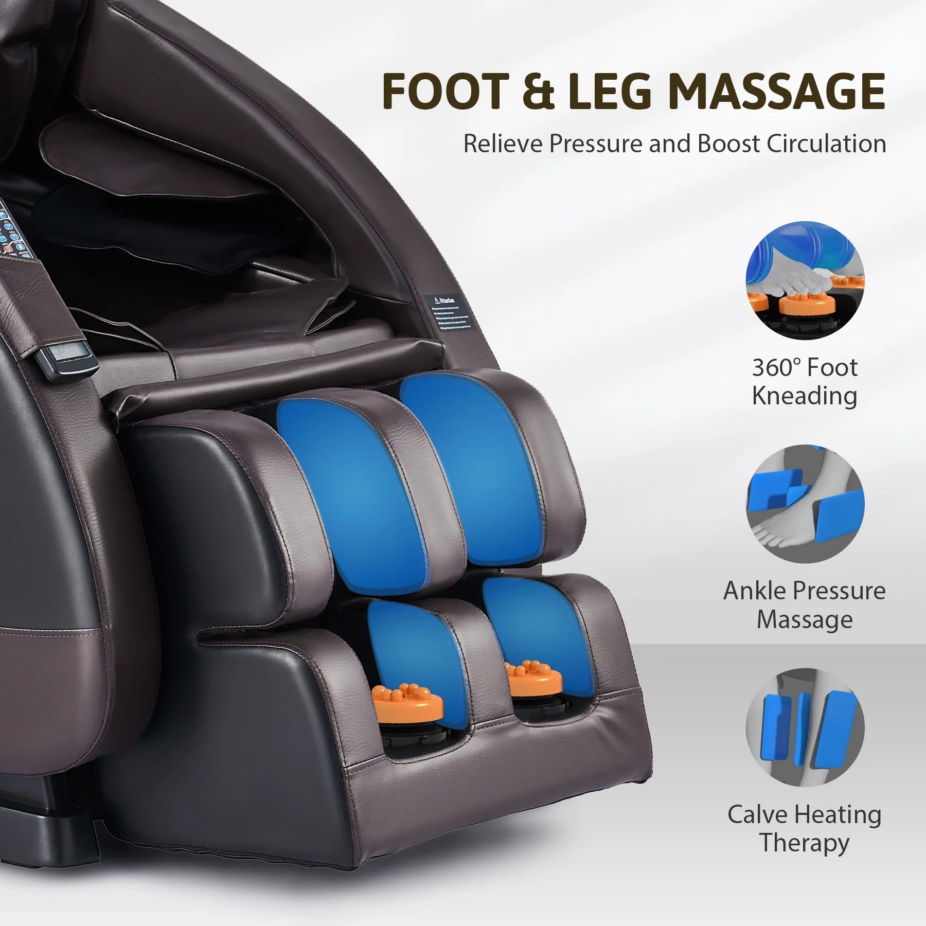 Massage Chair with SL Track 22 Nodes Foot Rollers and Heating Pads, Recliner Chair with Bluetooth Speakers, Neck Shoulder Back
