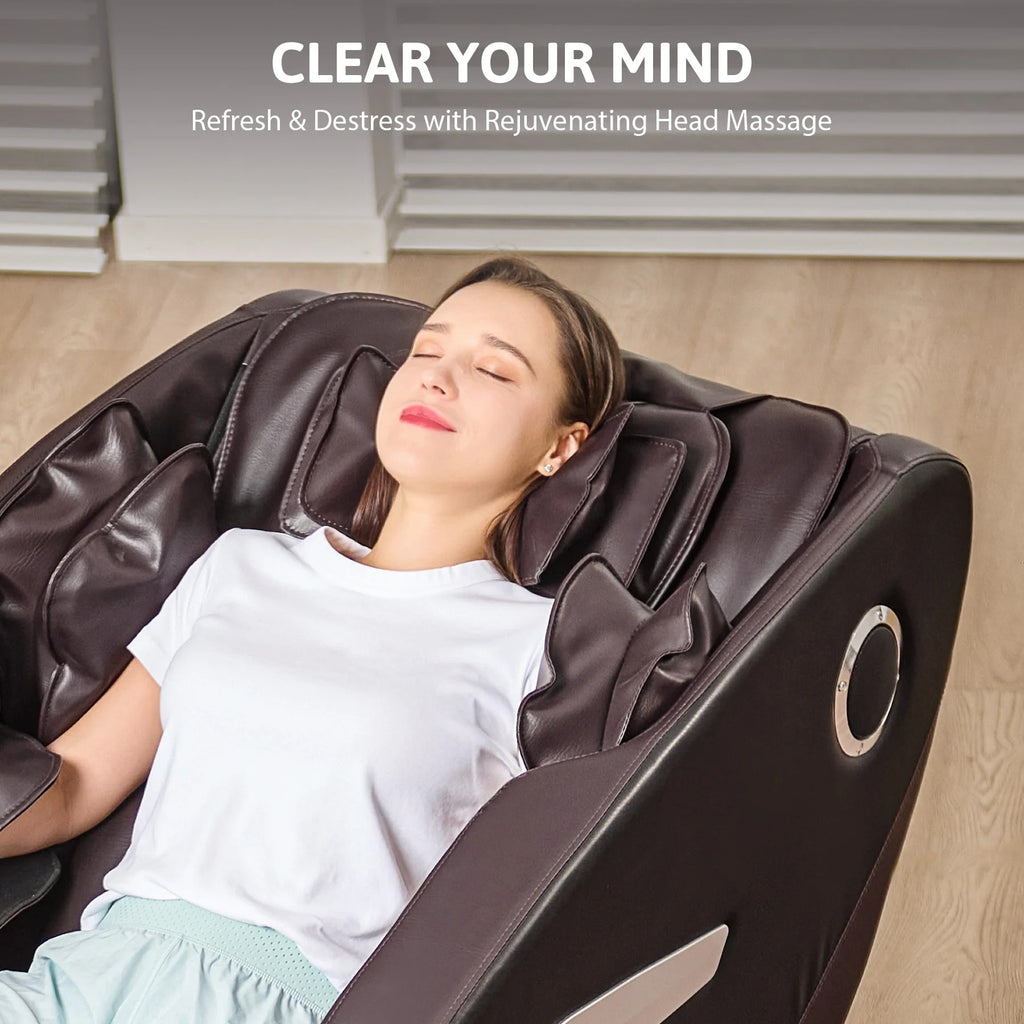 Massage Chair with SL Track 22 Nodes Foot Rollers and Heating Pads, Recliner Chair with Bluetooth Speakers, Neck Shoulder Back