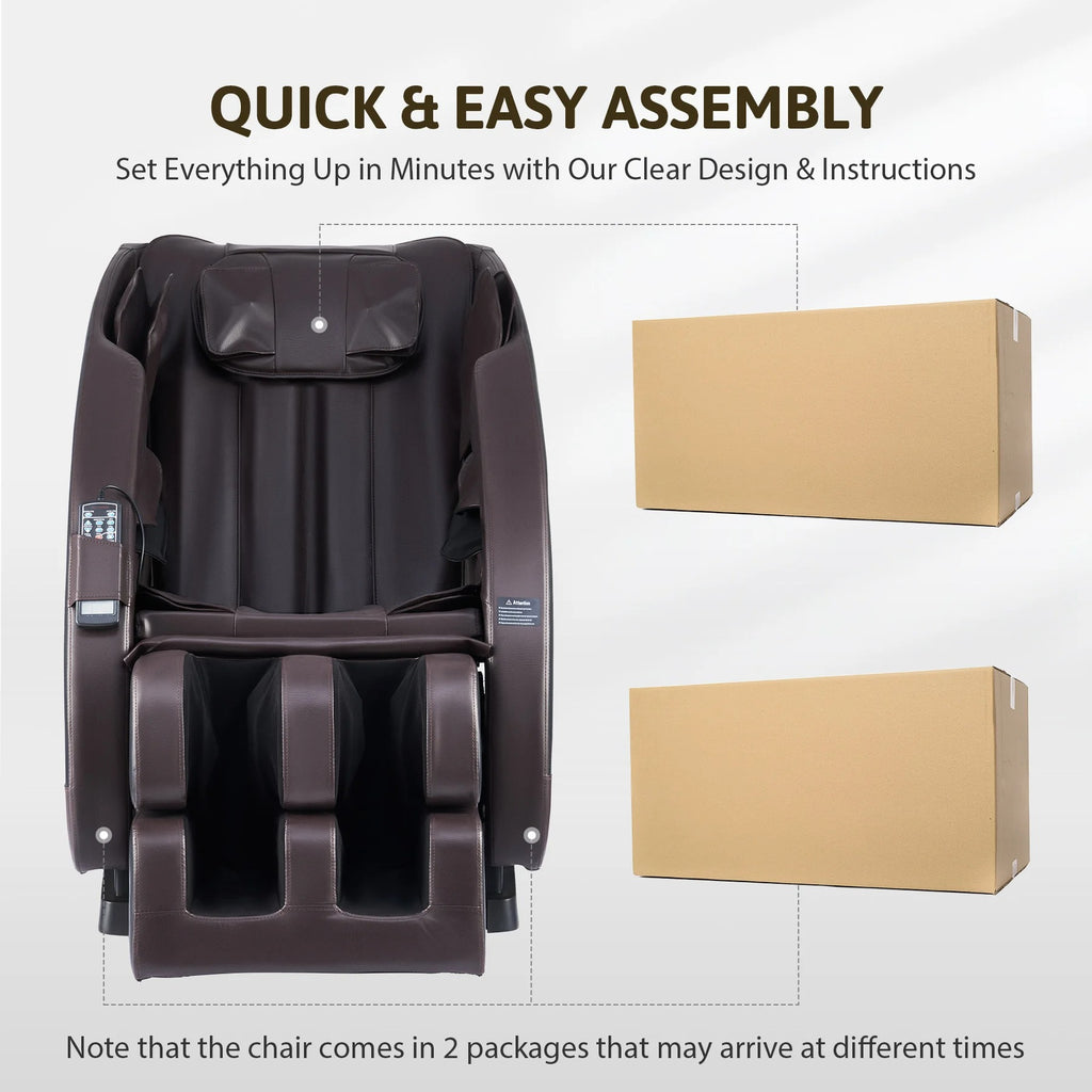 Massage Chair with SL Track 22 Nodes Foot Rollers and Heating Pads, Recliner Chair with Bluetooth Speakers, Neck Shoulder Back